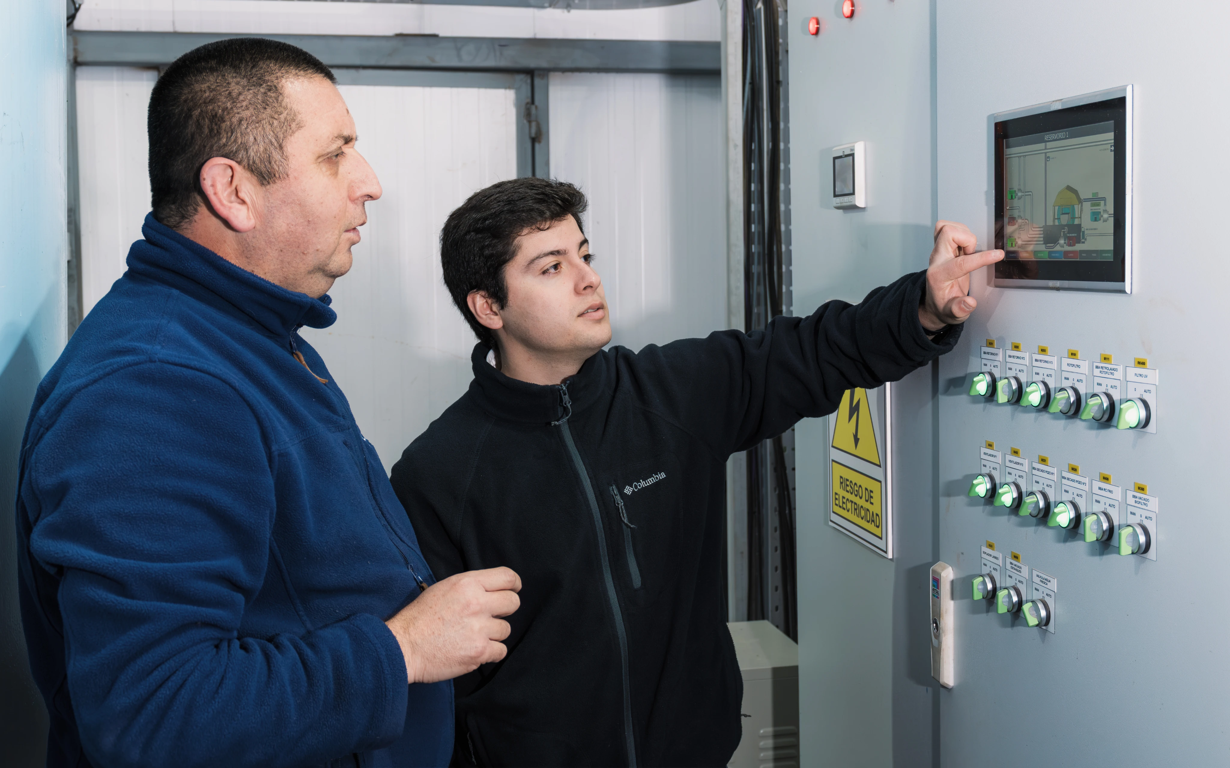 Technicians in a working meeting